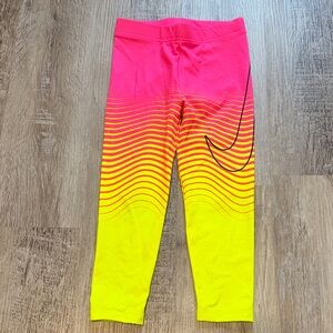 Nike Kids Vibrant Pink and Yellow Leggings